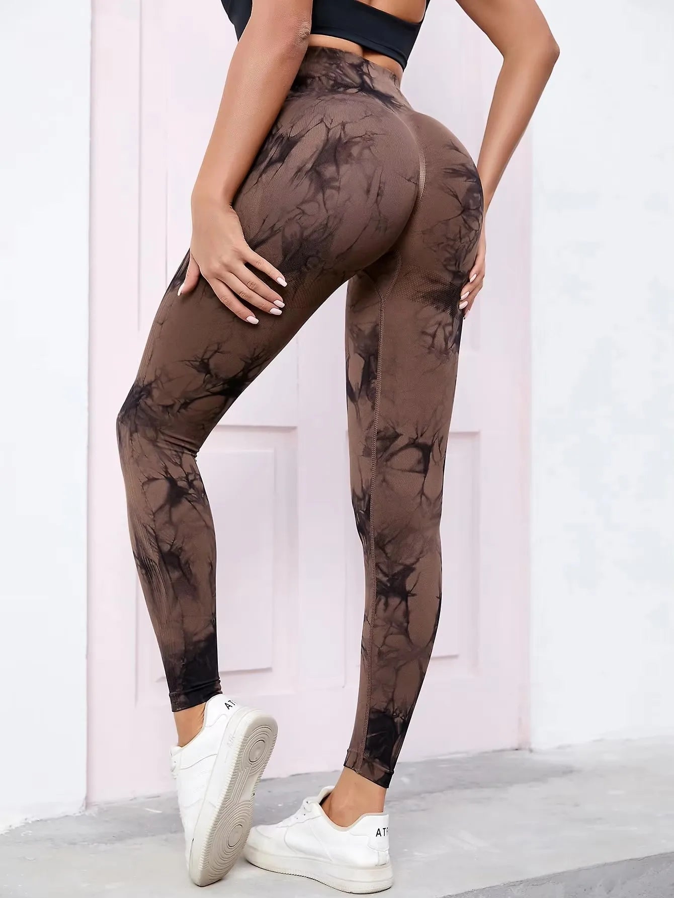 Nuevos pantalones de Yoga Tie Dye, mallas deportivas para mujer, mallas Push Up de cintura alta sin costuras para mujer, mallas de entrenamiento para Fitness, ropa de gimnasio